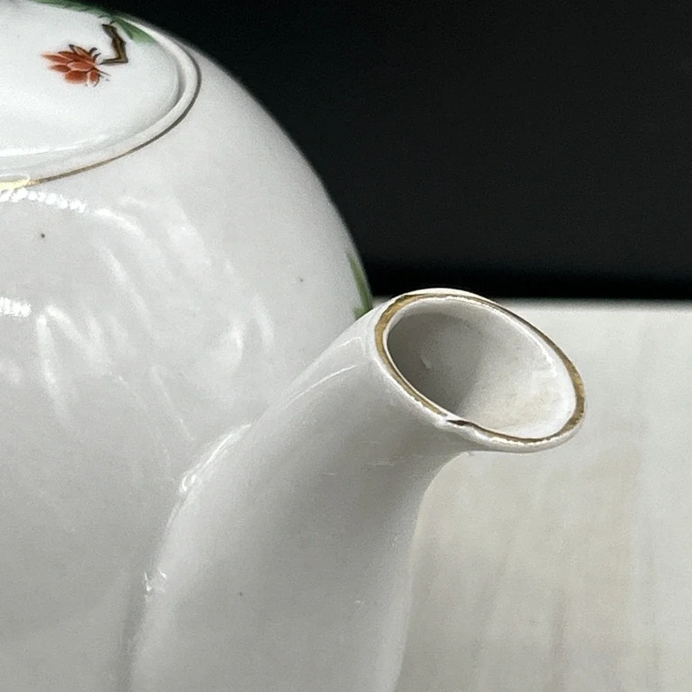Floral Lowestoft Hand Painted Japan Teapot